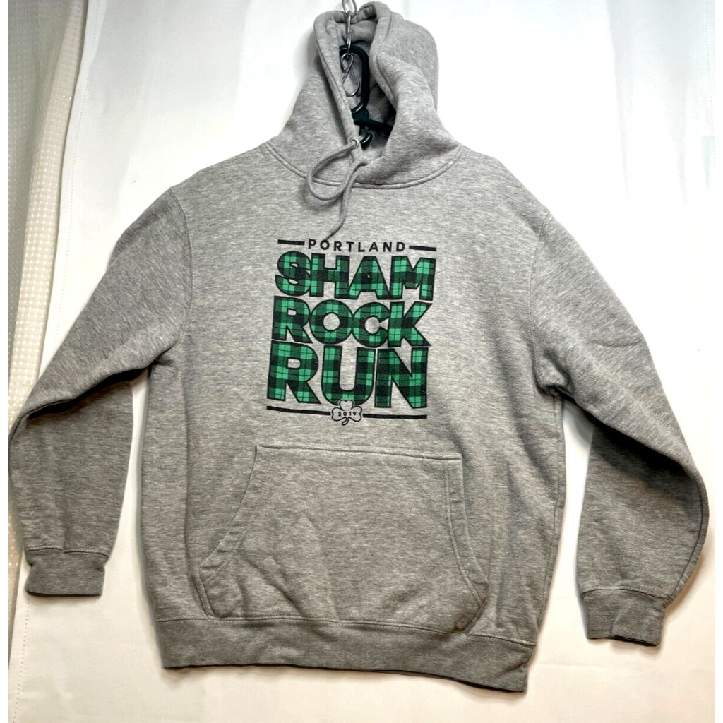 Portland Shamrock Run 2019 Hoodie Sweater Mens Large Long Sleeve Lane 7 Gray